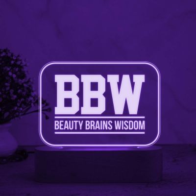 3D Illusion (BBW) Beauty Brains Wisdom Engraved night lamp with Multicolored Light Gift for Mom Sister Dadi , Best Gift for Women Day , Appreciation Gifts for Women